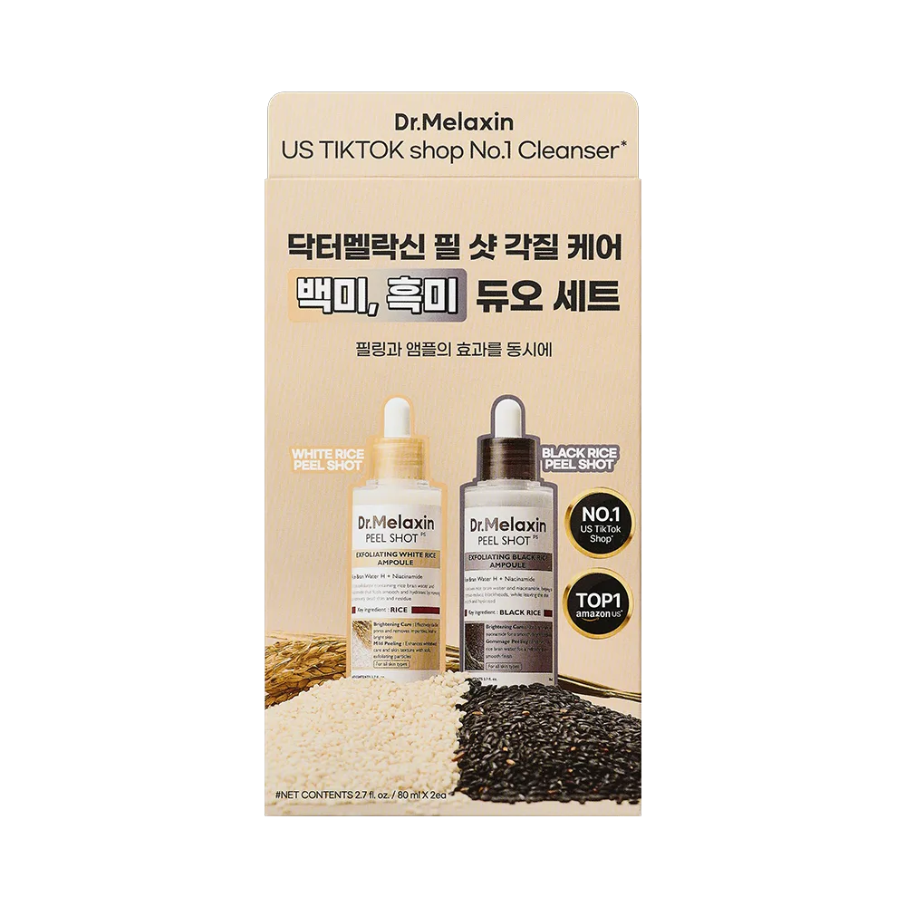 닥터 멜락신 필샷 각질 케어 백미 & 흑미 듀오 세트 (80ml+80ml) 160ml 80ml+80ml