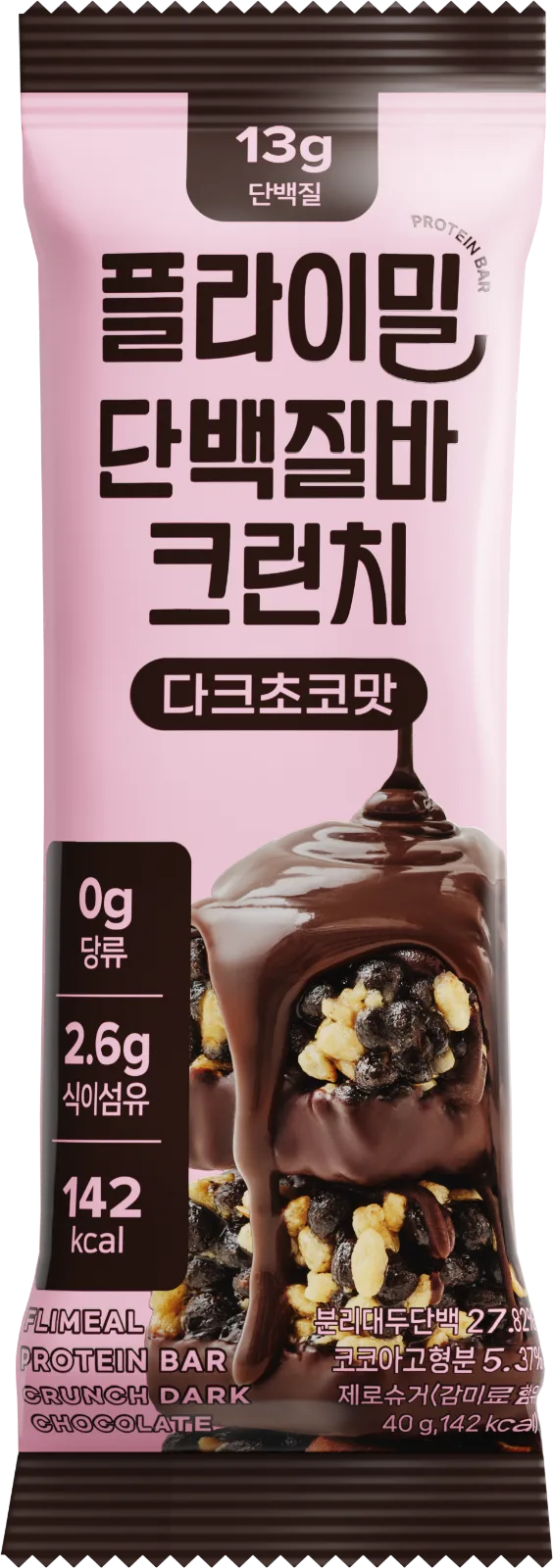 플라이밀 단백질바 크런치 다크초코 40g 다크초코