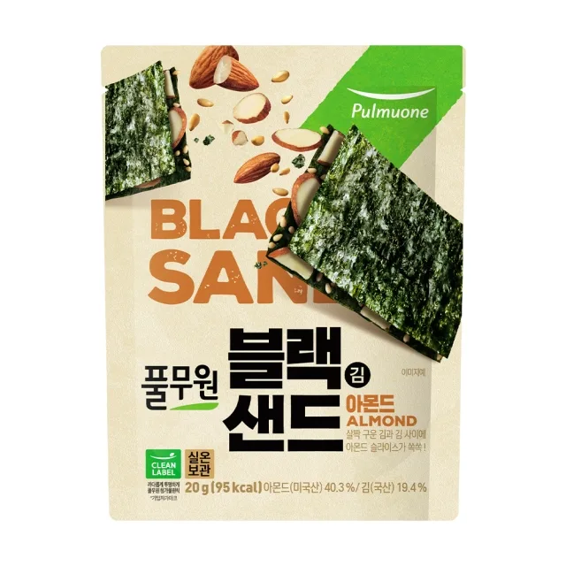 풀무원식품 블랙김샌드_아몬드_20g