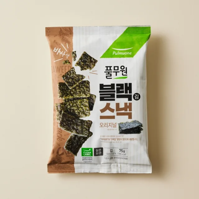 풀무원식품 블랙김스낵_오리지널_75g