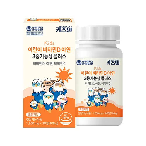키즈텐 어린이 비타민D 아연 3중기능성 플러스 108g
