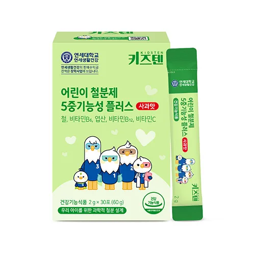 키즈텐 어린이 철분제 5중기능성 플러스 사과맛 60g