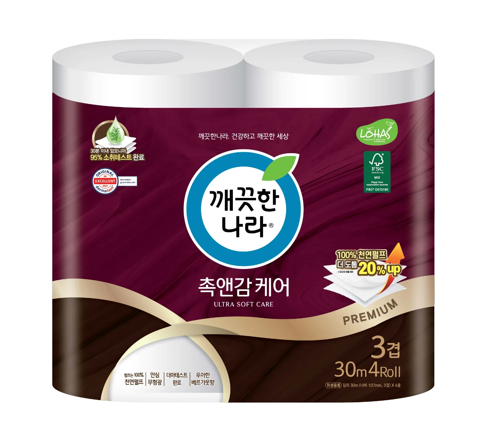깨끗한나라 촉앤감케어 30m 4롤