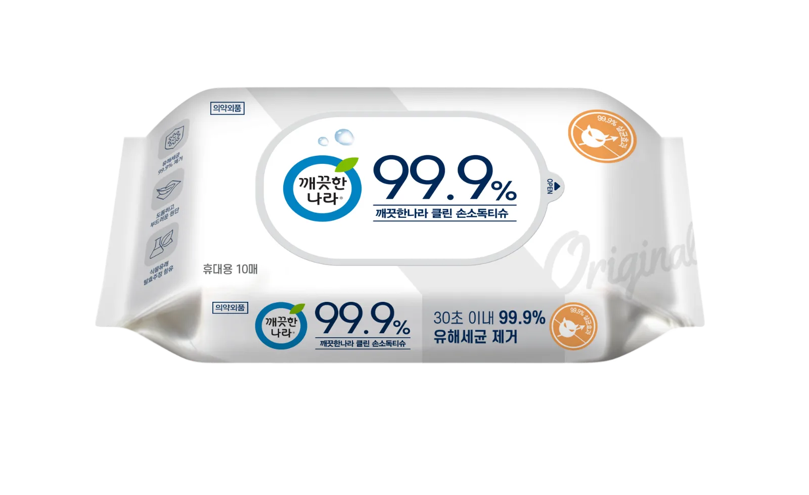 깨끗한나라 클린 손소독티슈 휴대 10매*50입(N)