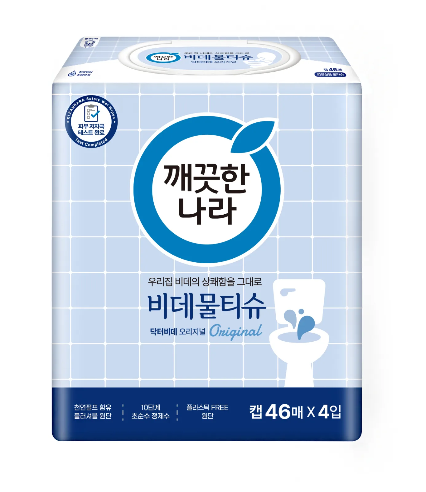 깨끗한나라 비데물티슈 닥터비데 오리지널 캡 46매 4입 8bag