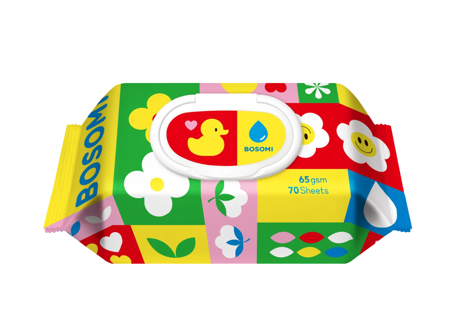 깨끗한나라 보솜이 펀앤플레이 아기물티슈 캡 70매 10bag (B)