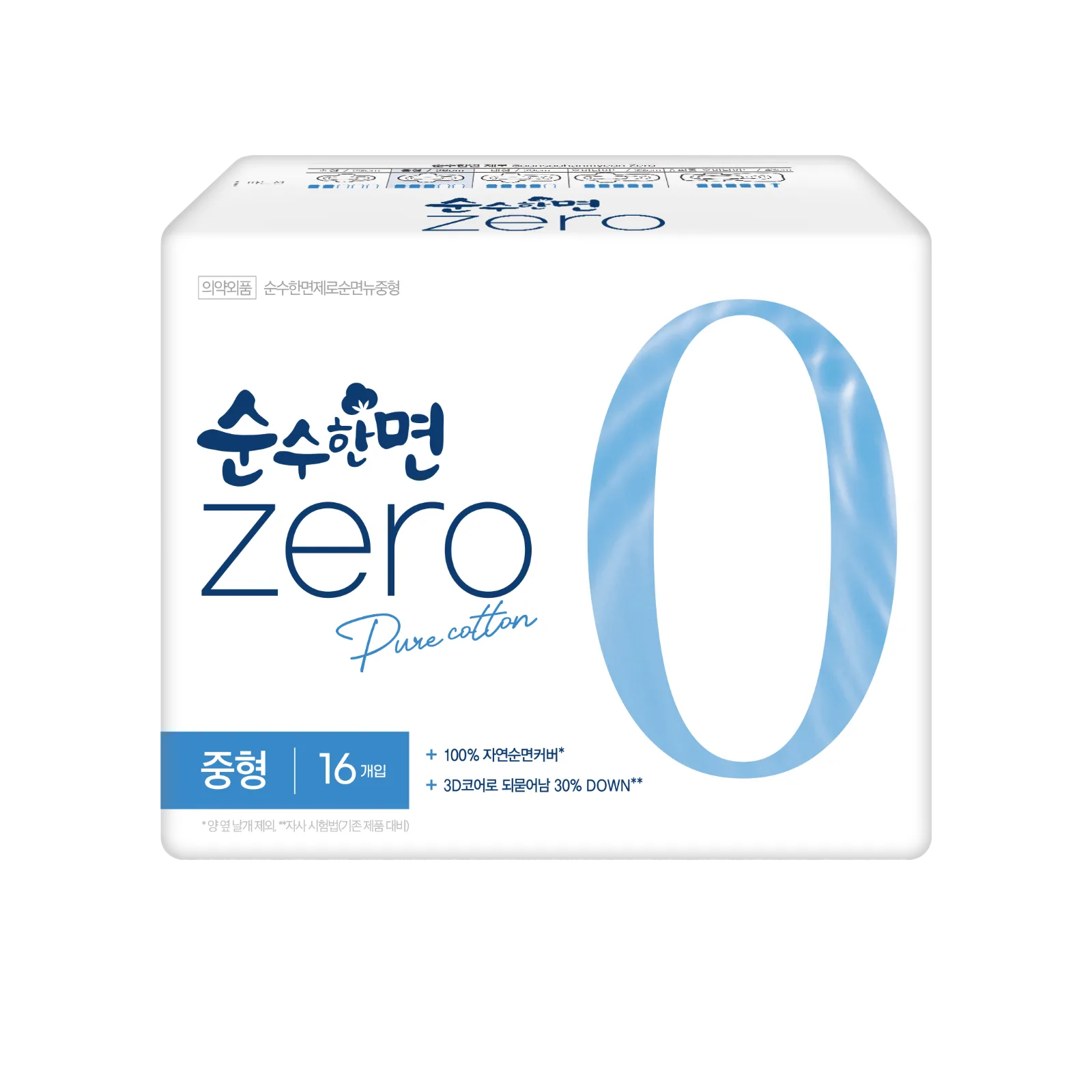 깨끗한나라 순수한면 제로zero 중형 16개입 16개입 중형